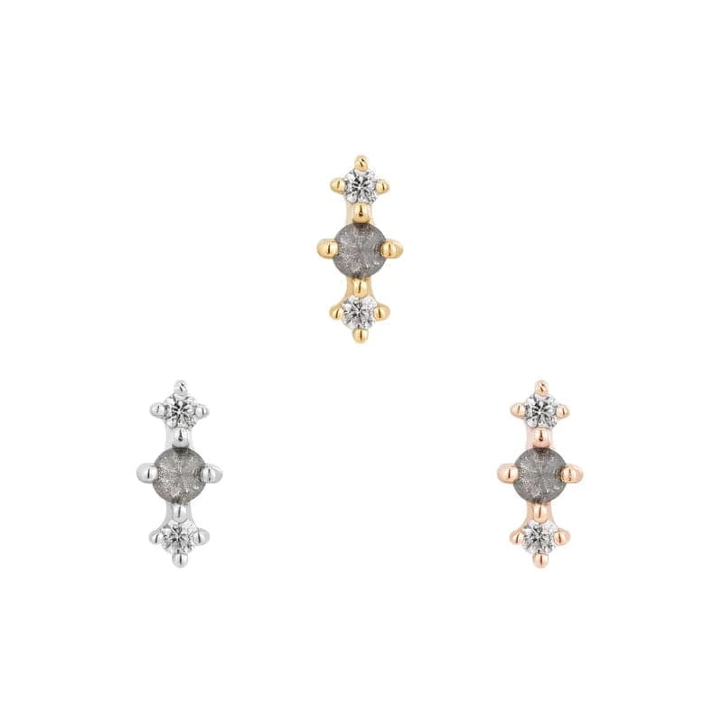 Buddha Jewelry Organics Threadless Gold Ghost Flower - Grey Diamond